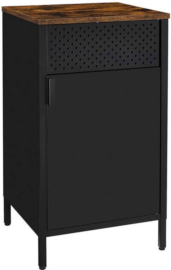 Rootz Living Rootz Opbergkast Metalen Kast Duurzame Opbergkast Compacte Opbergkast Ruimtebesparende Opbergkast Vintage Bruin-Zwart vintage bruin-zwart