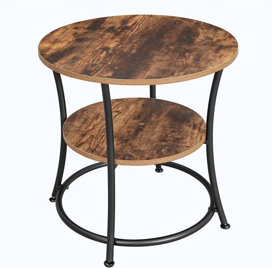 Rootz Living Rootz Ronde Bijzettafel Vintage Salontafel Houten Salontafel Bijzettafels 55 CM
