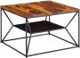 Rootz Living Rootz salontafel 60x60x40 cm massief sheesham hout metalen salontafel Industriële salontafel met opberger Loungetafel met opbergvak Salontafel bijzettafel Vierkant - Thumbnail 2