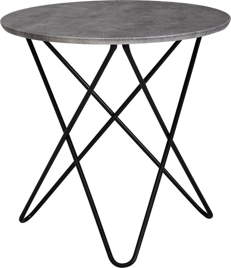 Rootz Living Rootz Salontafel Bijzettafel Ronde Tafel Betonlook Ø 60 cm Grijs Zwart