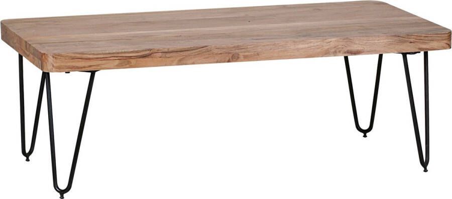 Rootz Living Rootz salontafel massief hout acacia 115 cm breed salontafel design metalen poten landelijke bijzettafel
