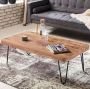 Rootz Living Rootz salontafel massief hout acacia 115 cm breed salontafel design metalen poten landelijke bijzettafel - Thumbnail 1