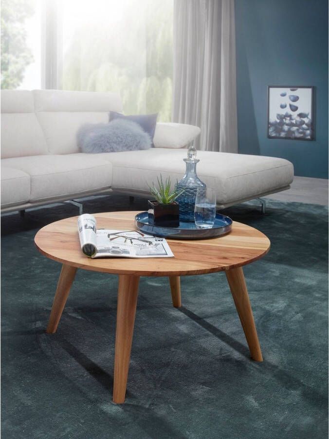 Rootz Living Rootz Salontafel Massief Hout Acaciahout Ronde Tafel 75 x 75 x 40 cm
