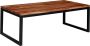 Rootz Living Rootz salontafel 110x40x60 cm Sheesham massief hout metalen salontafel Design salontafel industriële stijl Tafel woonkamer Massieve salontafel - Thumbnail 1