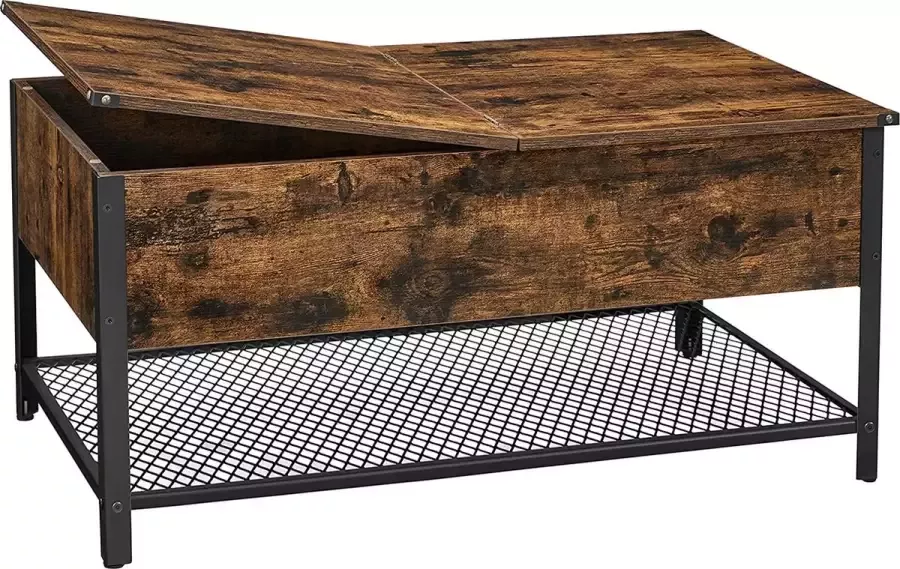 Rootz Living Rootz Salontafel Rechthoekige Salontafel Vintage Bruin en Zwart 100 x 55 x 47 cm