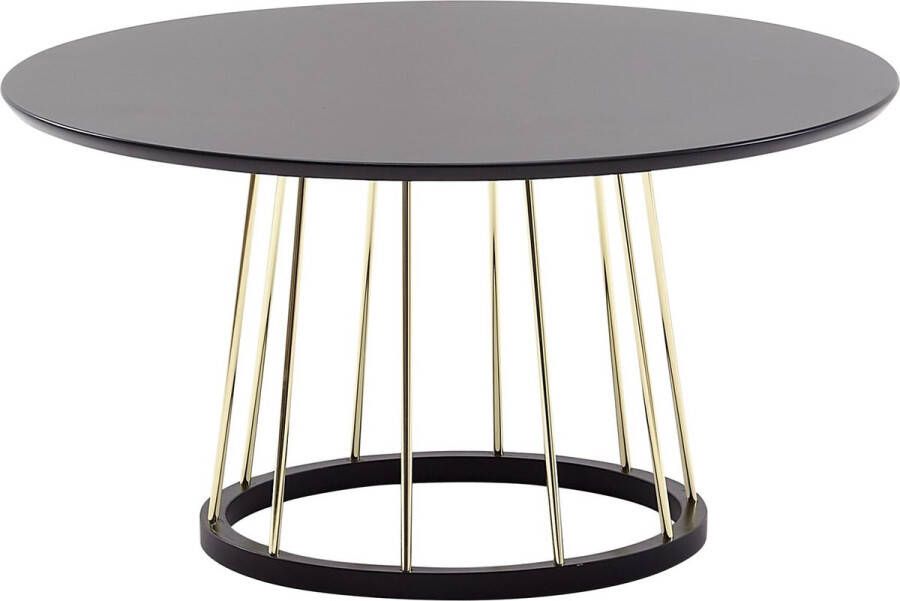 Rootz Living Rootz salontafel rond 80x80x42 cm zwart goud salontafel metaal modern Ronde woonkamertafel Salontafel Grote woonkamertafel Salontafel loungetafel