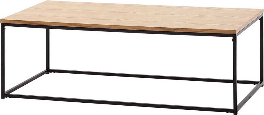 Rootz Living Rootz Salontafel Woonkamertafel van hout en metaal Eiken Design Moderne rechthoekige kamertafel Houten salontafel 120x60x40 cm