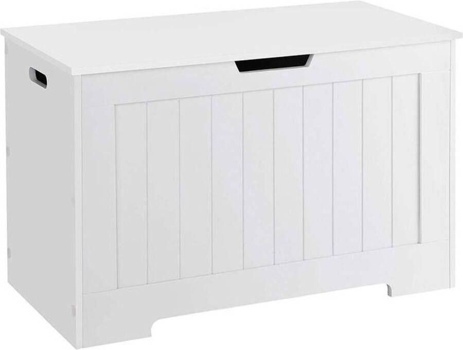 Rootz Living Rootz Schoenenbank Met Opbergruimte 2 Veiligheidsscharnieren Schoenenopbergbank Schoenenorganizer Gestoffeerde Schoenenbank Ingang Gang MDF-plaat Wit 76 x 48 x 40 cm (B x H x D)