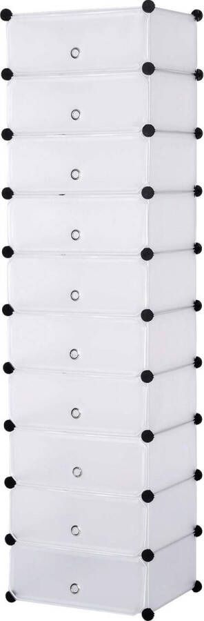 Rootz Living Rootz Schoenenkast Schoenenopslag Schoenenorganizer Opbergrek Schoenenplank Schoenenkast Wit 47x37x170cm