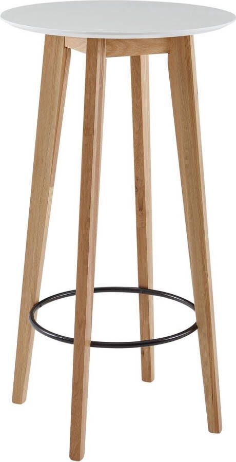 Rootz Living Rootz Statafel Bartafel Bistrotafel Hoge Tafel Rond Scandinavisch Eikenhout Rond Wit 60 x 110 x 60 cm