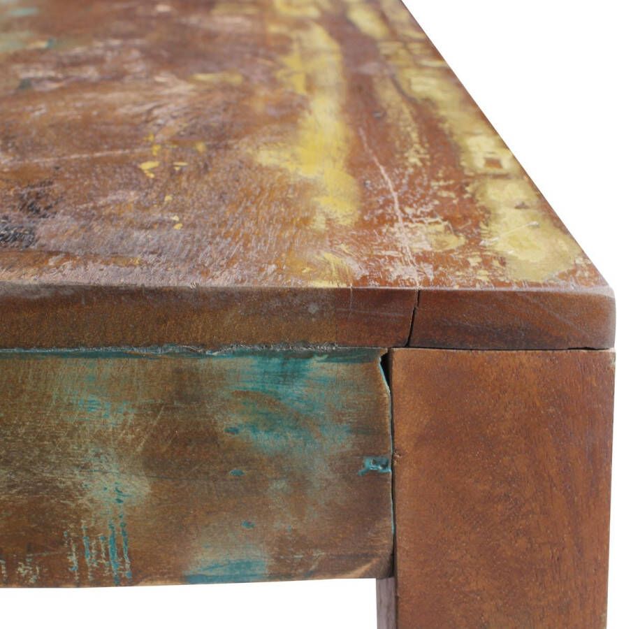 Rootz Living Rootz tafel 60 x 60 cm Recycling Vintage massief houten salontafel Design bijzettafel landhuis banken Tafel voor woonkamer Shabby chic van mangohout