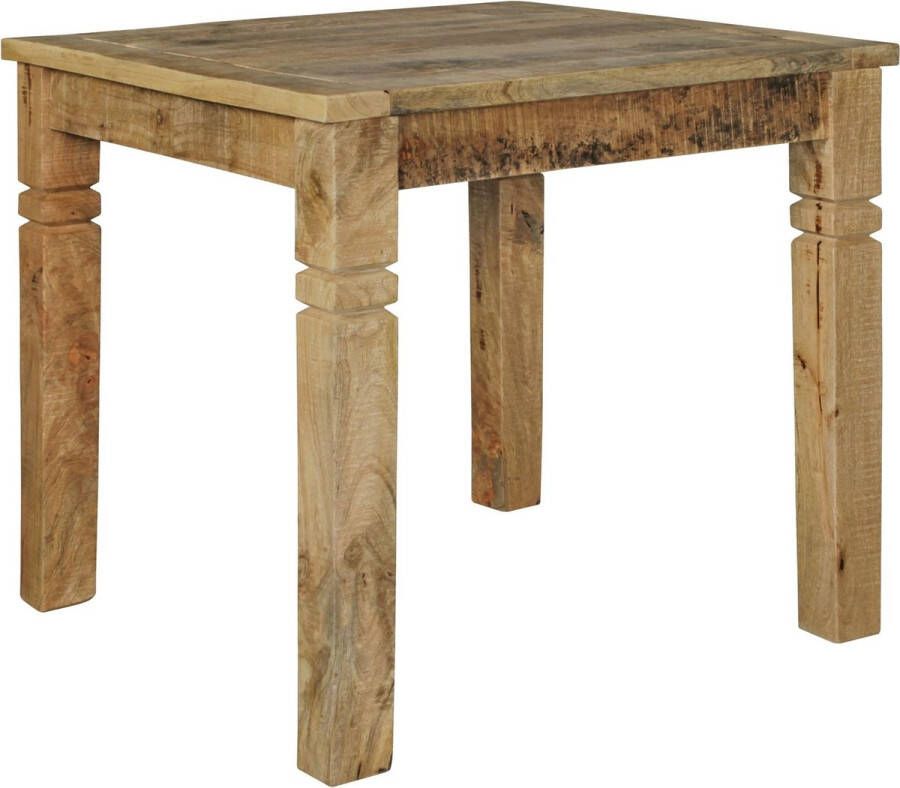 Rootz Living Rootz tafel 80 x 80 x 76 cm Mango massief hout vierkant Rustieke tafel Design houten eettafel voor 4 personen echt hout