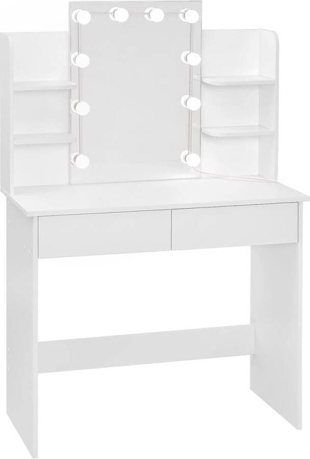 Rootz Living Rootz Vanity Table Dressing Desk Make-up Station Beauty Counter Cosmetische Stand Glamour Desk Wit 41 1x20 3x6 1inches