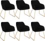 Rootz Living Rootz Velvet Dining Chair Set Gestoffeerde stoel Keukenzitplaats Accentstoel Woonkamermeubilair Gewatteerde stoel Fauteuil Zwart 24 0 x 22 4 x 22 4 inch - Thumbnail 2