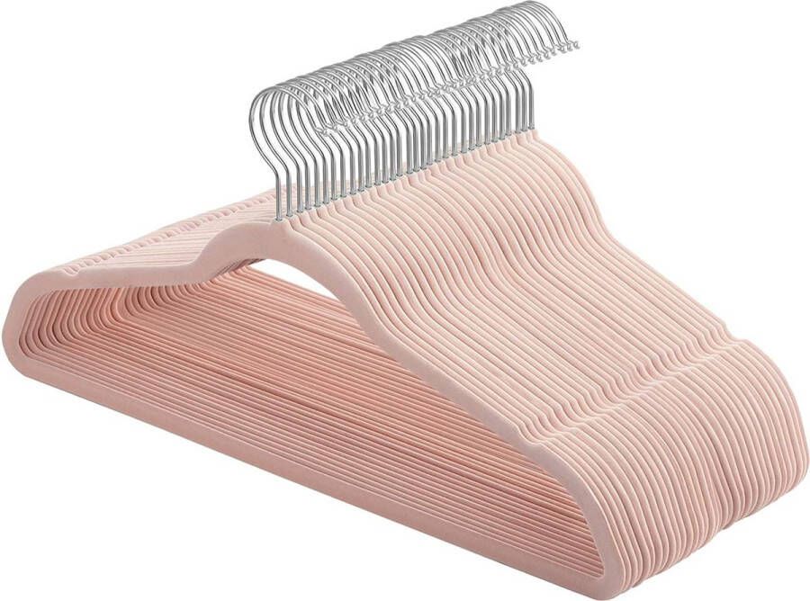 Rootz Living Rootz Velvet Kleerhangers Set Van 30 Kleerhangers Kostuums Overhemden Jassen 360 Draaibaar Roze