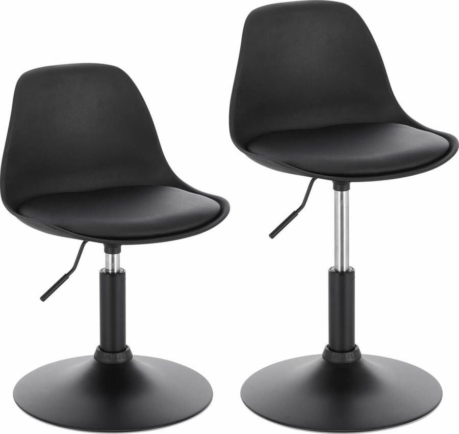 Rootz Living Rootz Verstelbare Zitkruk Ergonomische Stoel Draaikruk Thuiskantoorstoel Eetkamerstoel Barstoel Kapkruk Zwart 16 5x15 7x13 8 inch