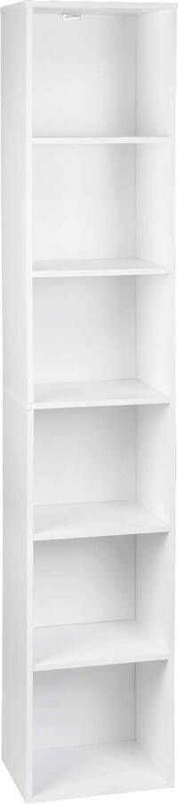Rootz Living Rootz Vrijstaande Boekenplank Boekenkast Opbergeenheid Rekkensysteem Displaystandaard Organisator Ruimteverdeler Wit 24x158 5x30 cm