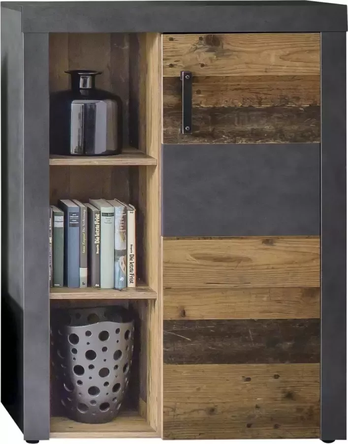 Rootz Living Rootz Wandkast Dressoir Bruin en Zwart 87 x 118 x 34 cm