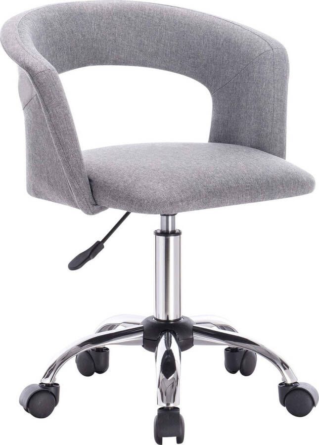 Rootz Living Rootz Werkkruk Bureaustoel Draaistoel Rollende Hocker Bureauzitplaats Verstelbare stoel Werkkruk Lichtgrijs 45 tot 57 cm Hoogte