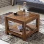 Rootz Living Rootz salontafel massief hout Sheesham 60 x 60 cm woonkamertafel design donkerbruine landelijke bijzettafel - Thumbnail 1