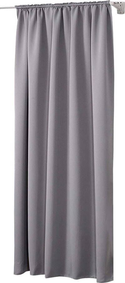 Rootz Living WOLTU ondoorzichtig gordijn met plissé rand 250 g m² zwaar verduisterend thermisch gordijn lichtdicht voor woonkamer kinderkamer slaapkamer 1 st 135x245 cm Donkergrijs