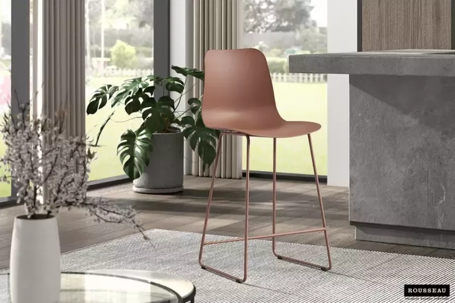 Rousseau Barstoel Counterstoel Marie Set van 2 Kleur Terracotta