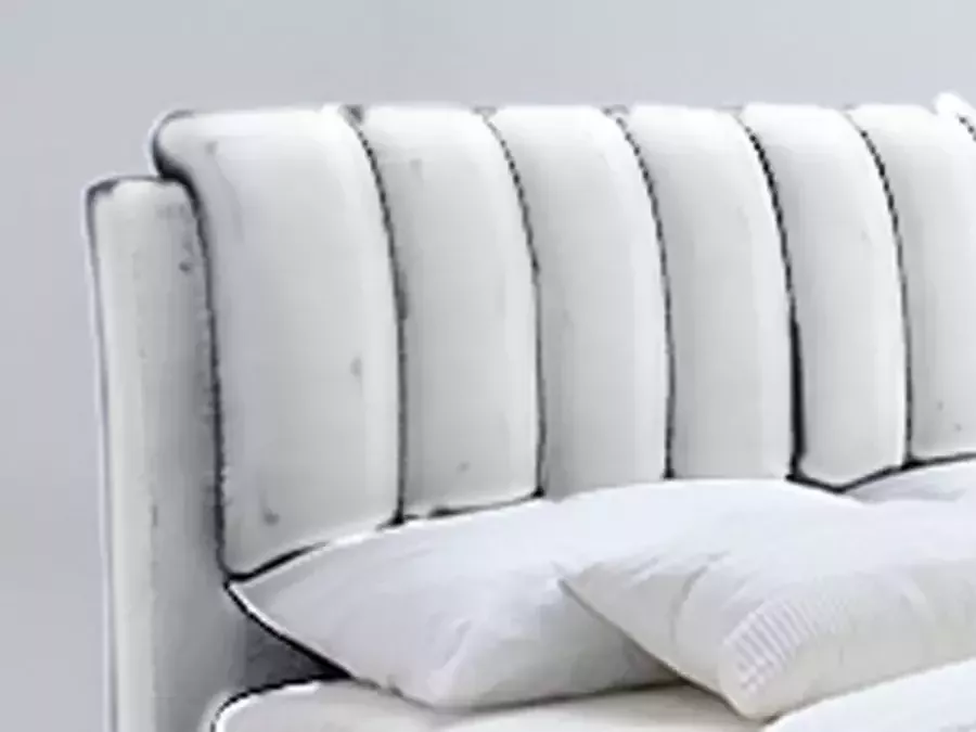 Rousseau Bed 'Bedoni' 140x200 + lattenb. PU Wit (4c)