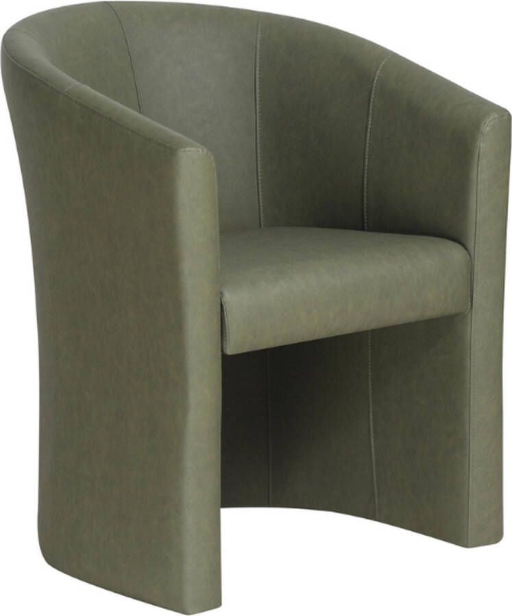 Rousseau Charlie' Vintage PU groene Kuipstoel H-H 81 x B-L 64 x D-P 62 cm