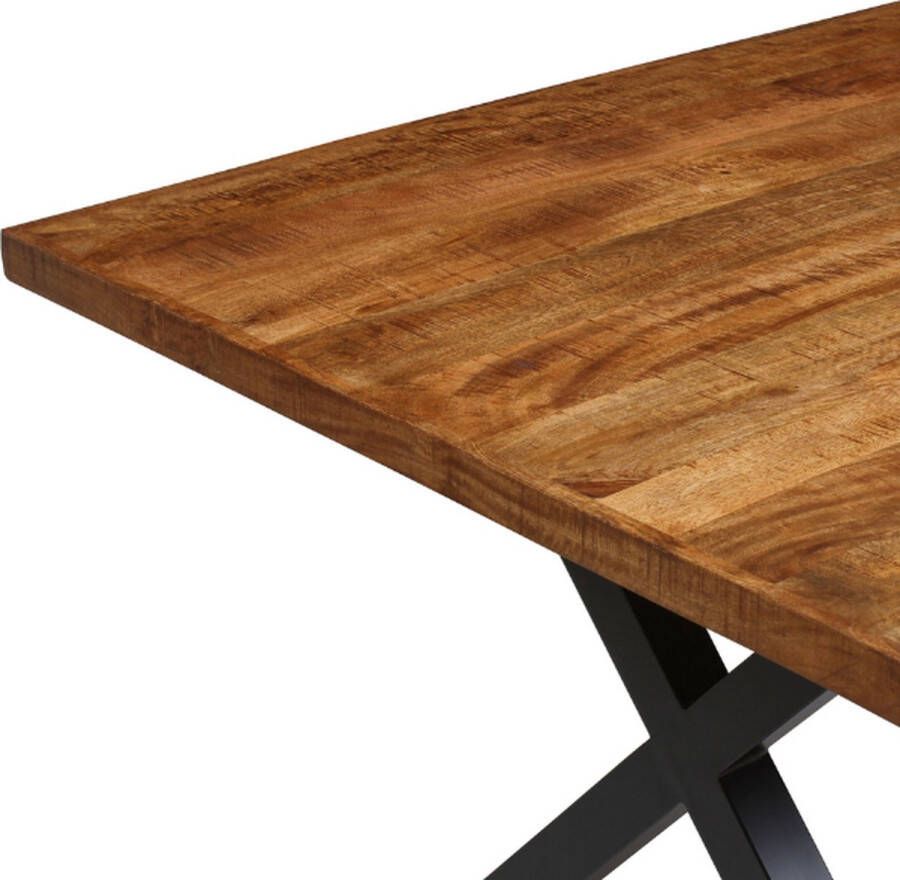 Rousseau EMOB Eettafel Leena 200 x 100 cm-mango Eettafels outlet Bruin Hout; Metaal Eettafels outlet Op voorraad - Foto 3