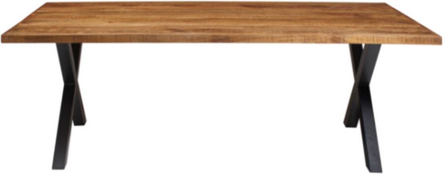 Rousseau EMOB Eettafel Leena 200 x 100 cm-mango Eettafels outlet Bruin Hout; Metaal Eettafels outlet Op voorraad - Foto 2