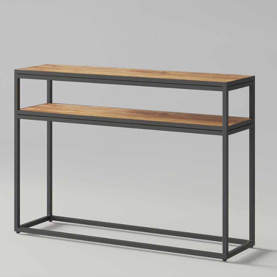 Rousseau Madeira' Console: Exotisch hout met metalen frame en magnolia blad