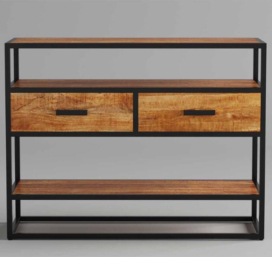 Rousseau Madeira Console: Exotisch hout metalen structuur