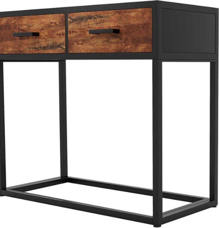 Rousseau Madeira' Console Tafel: Exotisch houten blad 2 laden 80x90x35cm - Foto 2