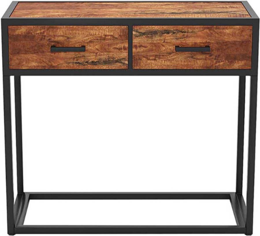 Rousseau Madeira' Console Tafel: Exotisch houten blad 2 laden 80x90x35cm