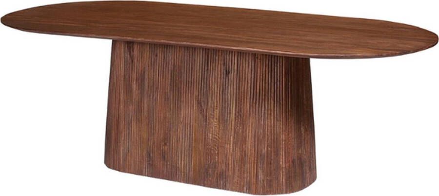 Rousseau Miguel Ovale Eettafel 230cm Lichtbruin Massief Magnolia Hout Structuur en Bovenblad - Foto 3