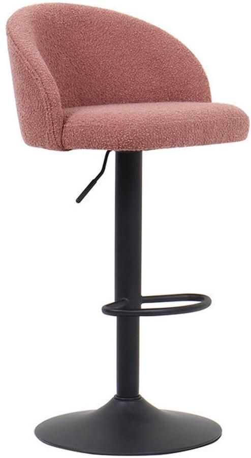 Rousseau Barkruk 'Arda' Bouclé Roze Metalen poten en Bouclé bekleding Set van 2 - Foto 2