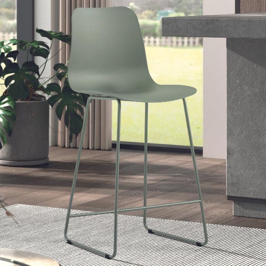 Rousseau Barkruk Marie-grijsgroen Set van 2