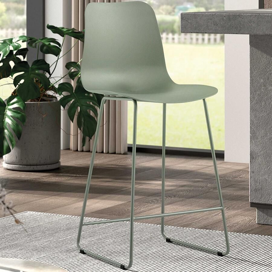 Rousseau Barkruk Marie-grijsgroen Set van 2 - Foto 2