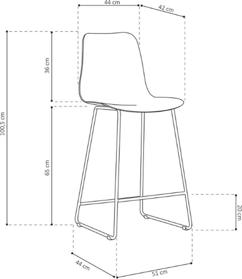 Rousseau Barkruk Marie-wit Set van 2 - Foto 2