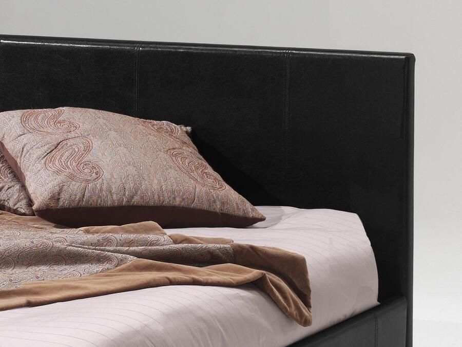 Rousseau Bed 'Roma' 160x200 + lattenb. PU Zwart (2c)