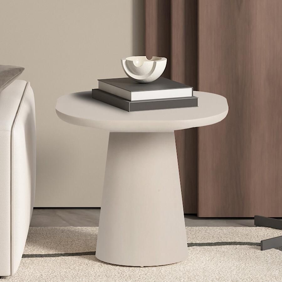 Rousseau EMOB Bijzettafel Tavares 55x55x50cm beige Hoektafels Beige MDF Hoektafels Op voorraad