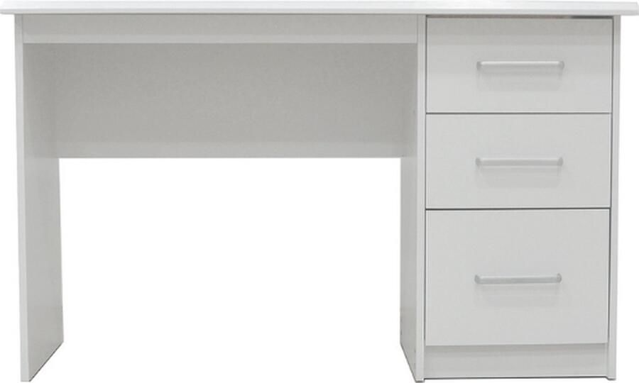 Rousseau EMOB Bureau Mateo 121x60x75cm met drie lades wit Verstelbare bureaus Wit MDF Verstelbare bureaus Op voorraad - Foto 3