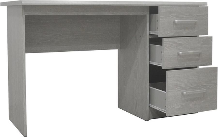 Rousseau Bureau Mateo 121x60x75cm met drie lades grijze eik