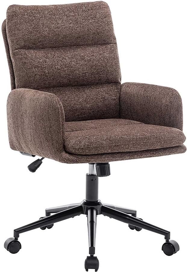 Rousseau EMOB Bureaustoel Aimé 64x68x88cm verstelbaar bruin Zitmeubelen Bruin Stof; Metaal Zitmeubelen Op voorraad - Foto 3