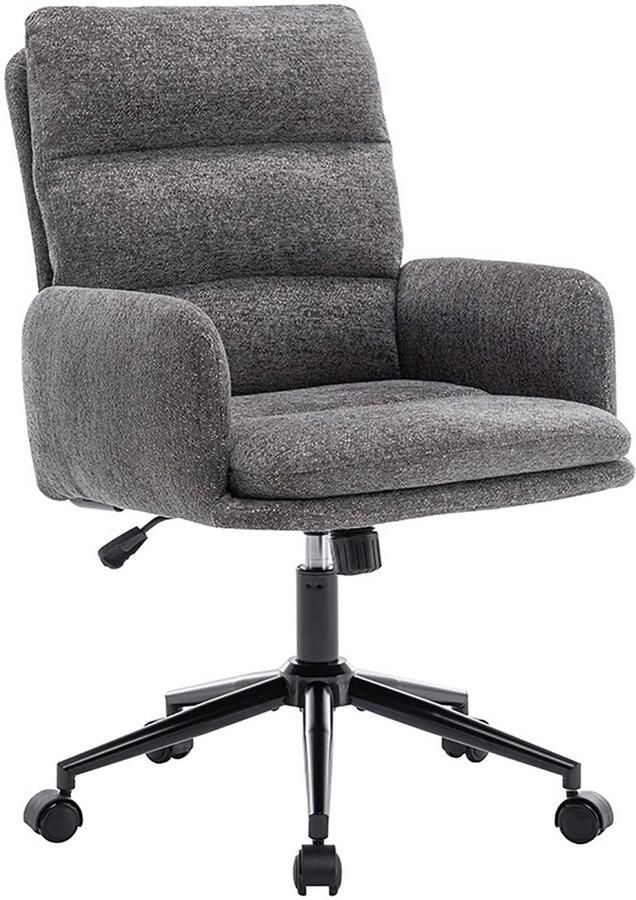 Rousseau EMOB Bureaustoel Aimé 64x68x88cm verstelbaar donkergrijs Zitmeubelen Grijs Stof; Metaal Zitmeubelen Op voorraad - Foto 3