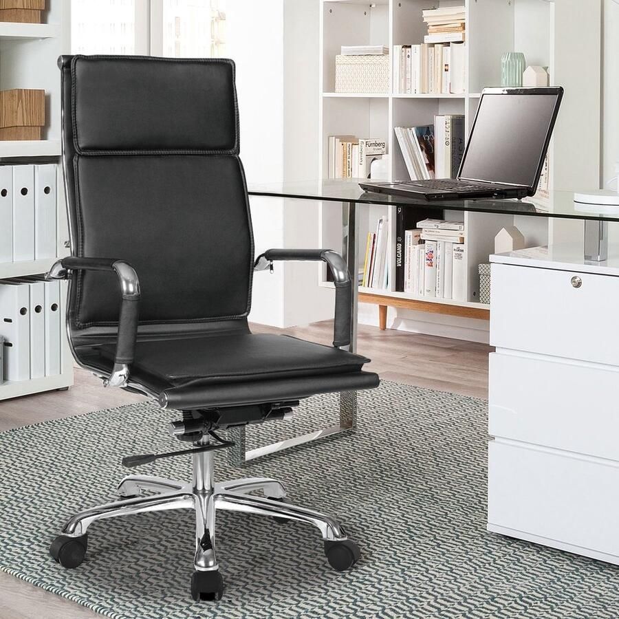 Rousseau EMOB Directiestoel Vasco zwart Zitmeubelen Zwart Kunstleer Zitmeubelen Op voorraad