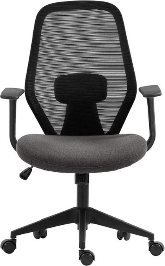 Rousseau EMOB Bureaustoel Claude verstelbaar mesh zwart grijs Zitmeubelen Zwart Kunststof; Polyester; Metaal Zitmeubelen Op voorraad - Foto 2