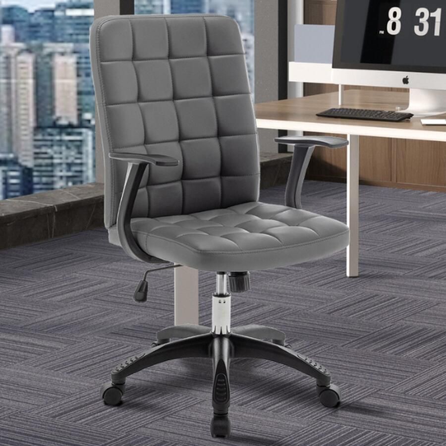 Rousseau EMOB Bureaustoel Luka 58 x 59 x 96 cm Grijs Zitmeubelen Grijs Polyester Zitmeubelen Op voorraad