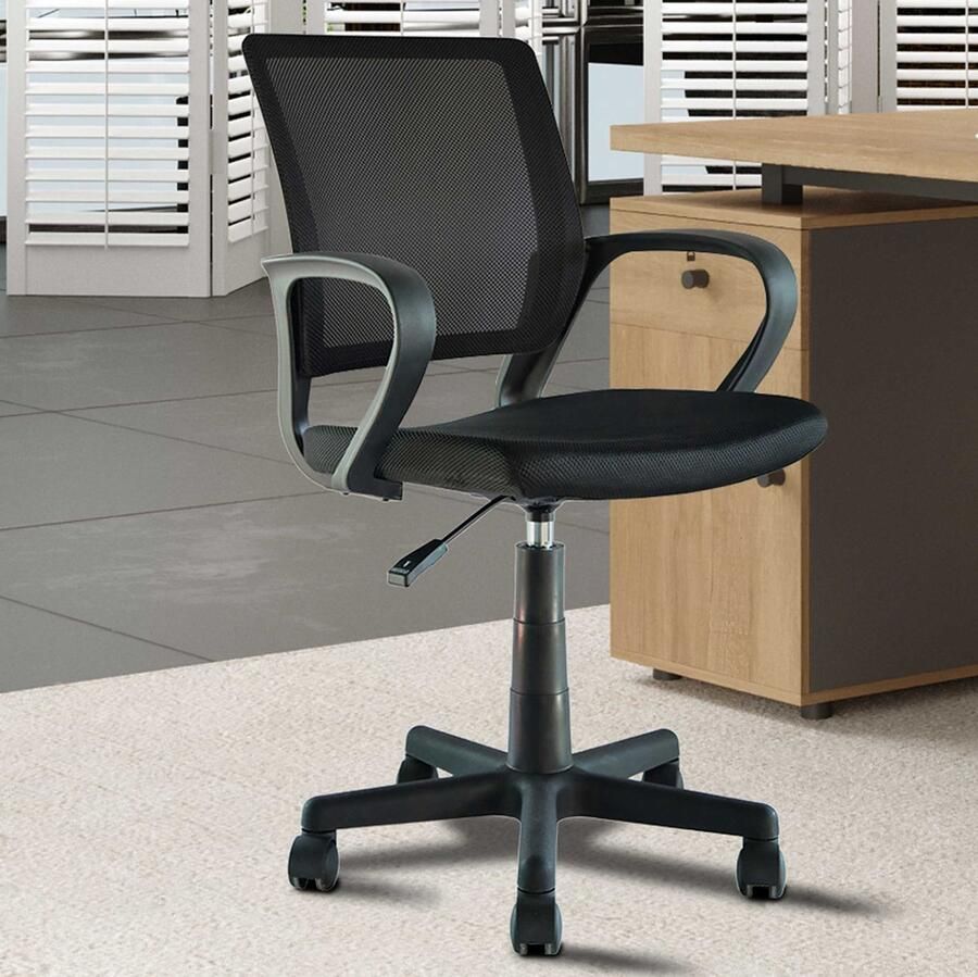 Rousseau EMOB Bureaustoel Pura 54 x 57 x 82 cm Zwart Ergonomische bureaustoelen Zwart Polyester Ergonomische bureaustoelen Op voorraad