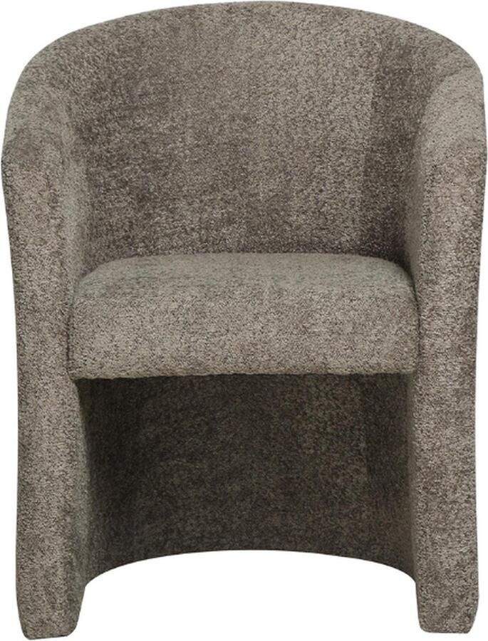 Rousseau Charlie' Bruine Bouclé kuipstoel Spaanplaat en stof Bekleding H 81 x B 64 x D 62 cm